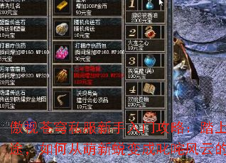 傲视苍穹私服新手入门攻略:踏上玛法传奇征途,如何从萌新蜕变成叱咤风云的传奇王者 傲视苍穹私服新手入门攻略:踏上玛法传奇征途,如何从萌新蜕变成叱咤风云的传奇王者