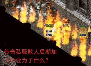 传奇私服散人后期加入行会为了什么? 传奇私服散人后期加入行会为了什么?