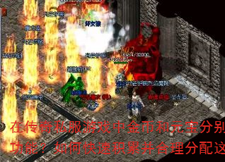 在传奇私服游戏中金币和元宝分别能实现哪些功能?如何快速积累并合理分配这两种资源? 在传奇私服游戏中金币和元宝分别能实现哪些功能?如何快速积累并合理分配这两种资源?
