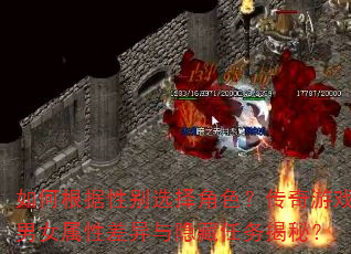 如何根据性别选择角色?传奇游戏男女属性差异与隐藏任务揭秘? 如何根据性别选择角色?传奇游戏男女属性差异与隐藏任务揭秘?