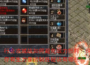 行会攻城战如何避免战力损耗?保存有生力量的制胜秘诀有哪些? 行会攻城战如何避免战力损耗?保存有生力量的制胜秘诀有哪些?