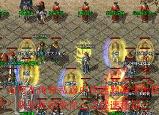 如何在传奇私服中快速跑遍全地图?职业玩家教你三点提速秘籍? 如何在传奇私服中快速跑遍全地图?职业玩家教你三点提速秘籍?