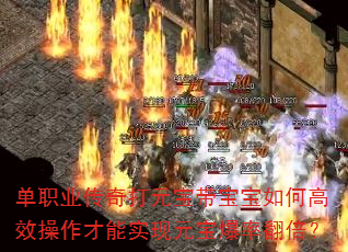 单职业传奇打元宝带宝宝如何高效操作才能实现元宝爆率翻倍? 单职业传奇打元宝带宝宝如何高效操作才能实现元宝爆率翻倍?