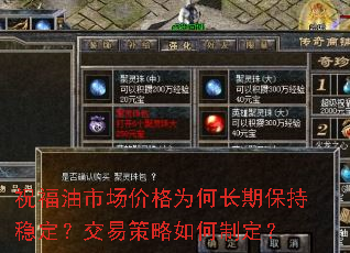 祝福油市场价格为何长期保持稳定?交易策略如何制定? 祝福油市场价格为何长期保持稳定?交易策略如何制定?