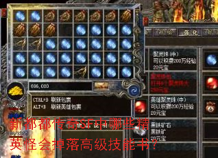 新都都传奇SF中哪些精英怪会掉落高级技能书? 新都都传奇SF中哪些精英怪会掉落高级技能书?