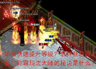 如何快速提升等级?怎样获取极品装备?称霸玛法大陆的秘诀是什么? 如何快速提升等级?怎样获取极品装备?称霸玛法大陆的秘诀是什么?