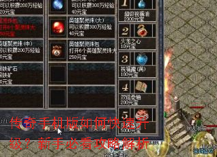 传奇手机版如何快速升级?新手必看攻略解析 传奇手机版如何快速升级?新手必看攻略解析
