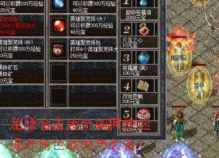 龙版合击传奇如何快速提升角色战力与装备? 龙版合击传奇如何快速提升角色战力与装备?